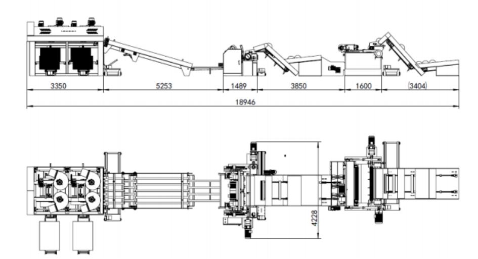 4 FT peeling line with stacker